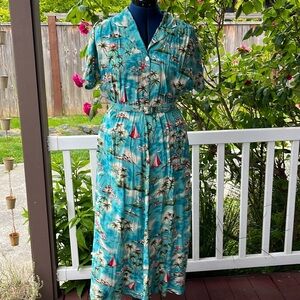 Carol Anderson Vintage Tropical Motif Dress
